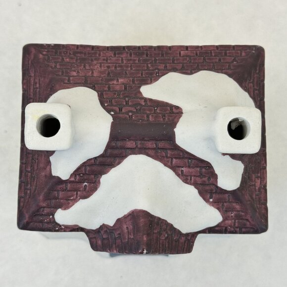 Vintage Lotus Miniature Ceramic City Hall Christmas Village Snowy Details 4" - Picture 5 of 9